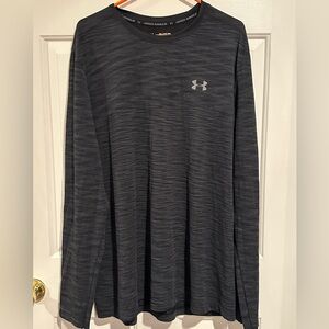 Men’s UA Heatgear Charcoal Fitted Active Long Sleeve Tee - Under Armour 2XL